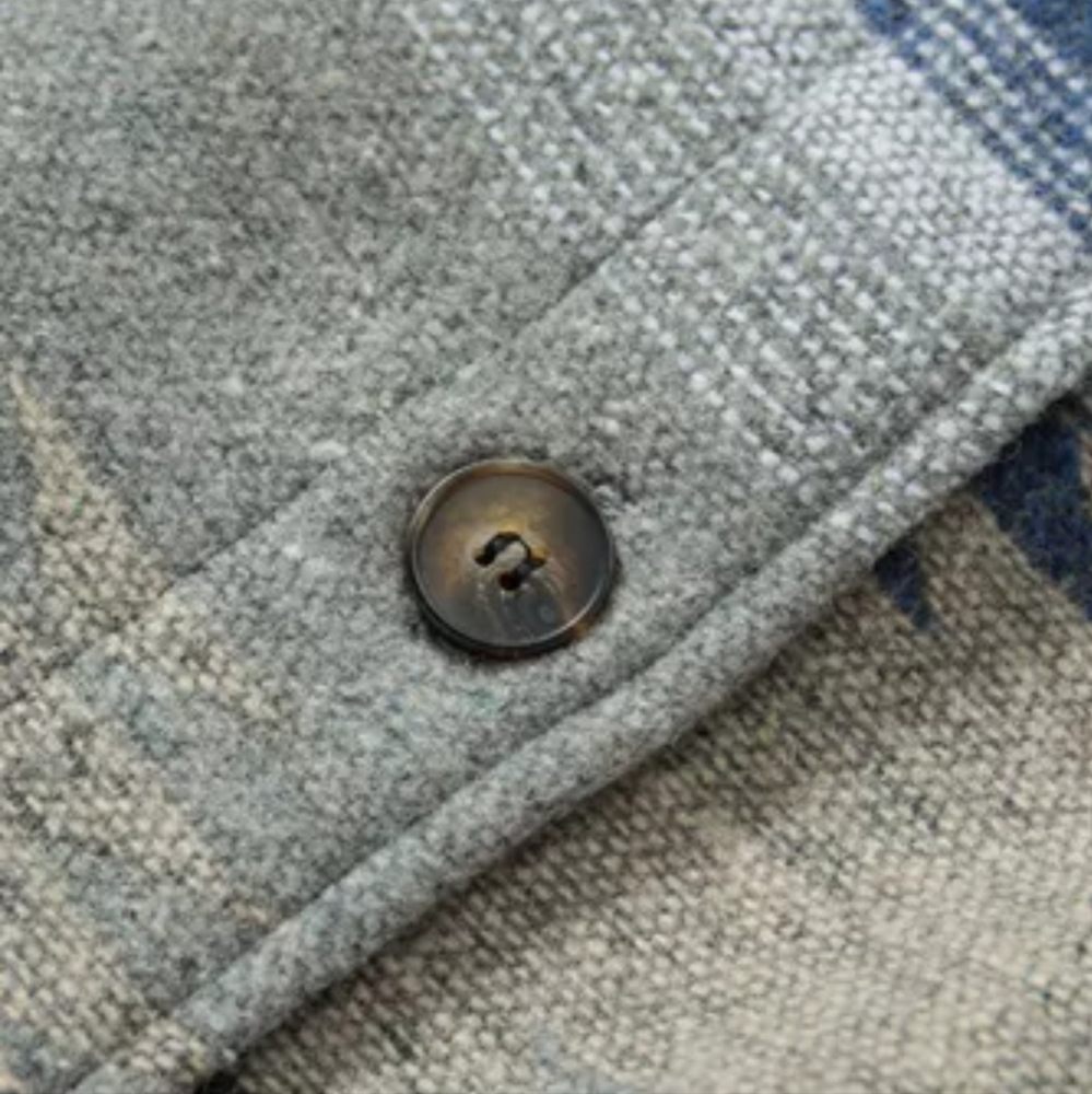 New blue distressed Aztec print shacket - Picture 8 of 16